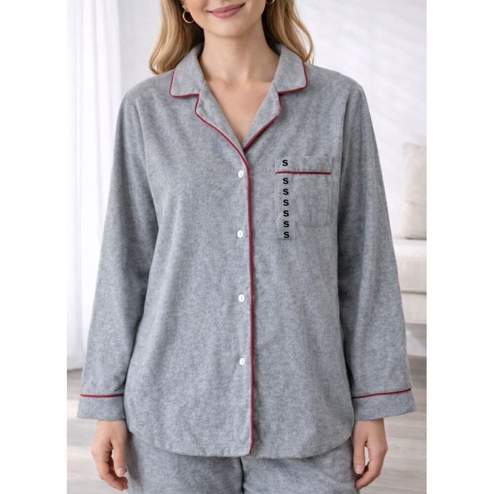 Hannah Gray Sleep-top With Red Piping S